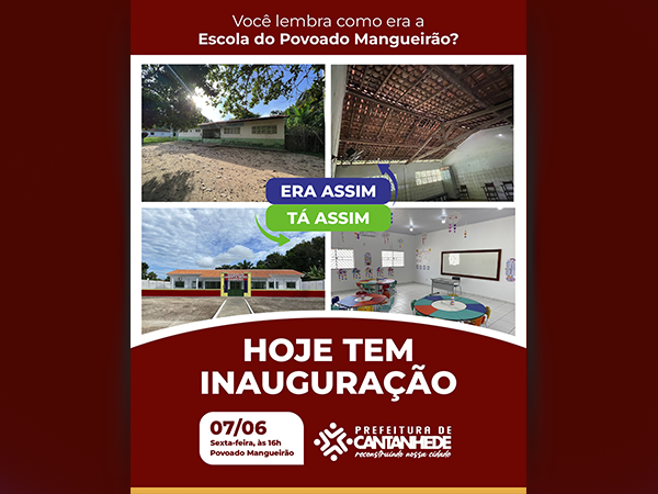 HOJE TEM INAUGURAÇÃO